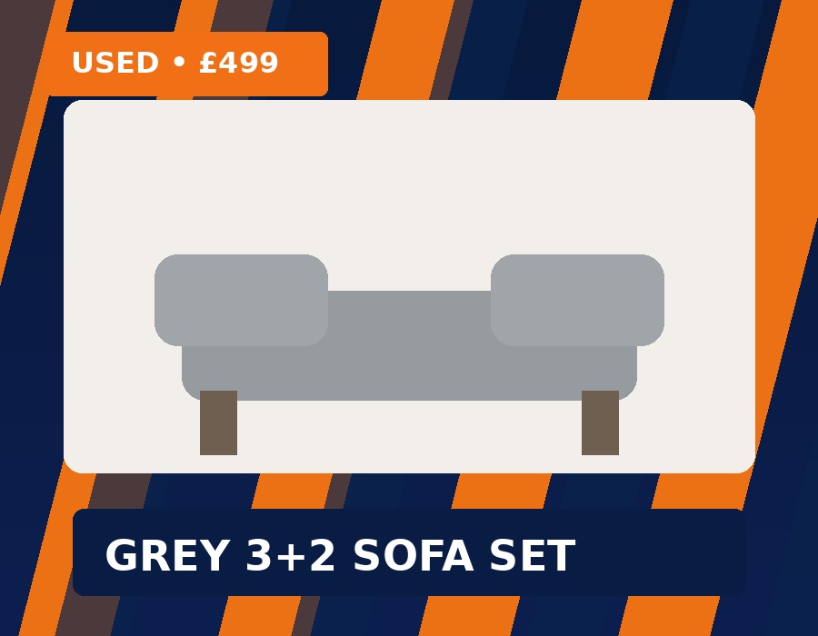 Grey 3+2 Sofa Set